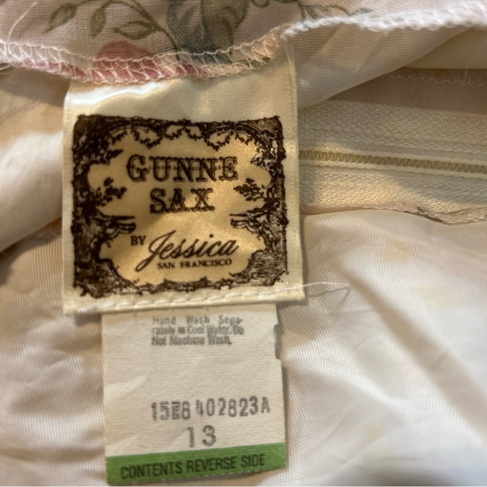Gunne Sax Floral Dress Fairy Whimsy Romantic Feminine Coquette Lace Trim Size 13 - Picture 11 of 12